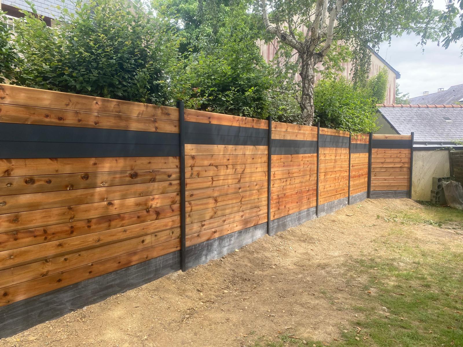 paysagisme cloture bois jardin angers 5